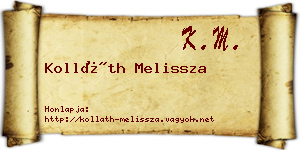 Kolláth Melissza névjegykártya